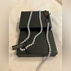 Rachel Zoe Sparkling Silver Necklace and Bracelet Set